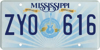 MS license plate ZYO616