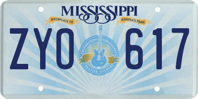 MS license plate ZYO617