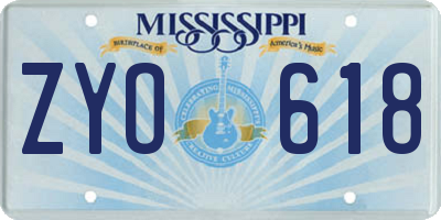 MS license plate ZYO618