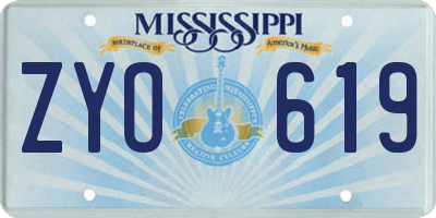 MS license plate ZYO619