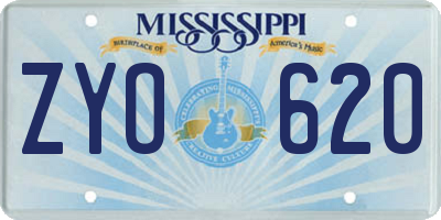 MS license plate ZYO620