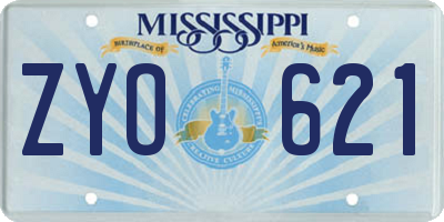 MS license plate ZYO621