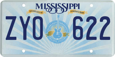MS license plate ZYO622