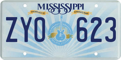 MS license plate ZYO623