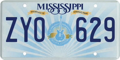 MS license plate ZYO629