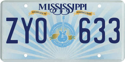 MS license plate ZYO633