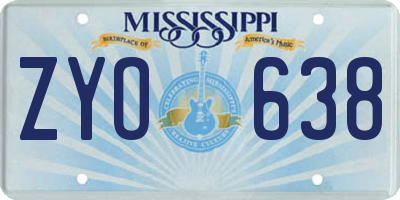 MS license plate ZYO638