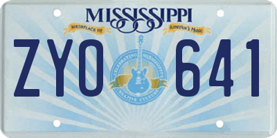 MS license plate ZYO641