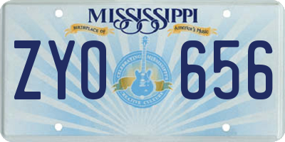 MS license plate ZYO656