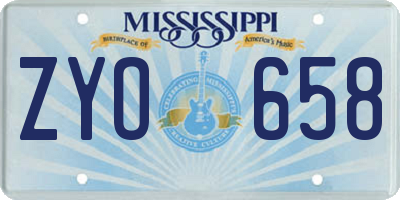 MS license plate ZYO658