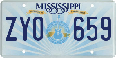 MS license plate ZYO659