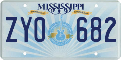 MS license plate ZYO682