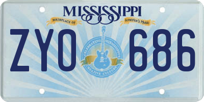 MS license plate ZYO686