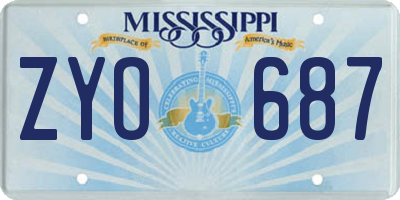 MS license plate ZYO687