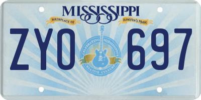 MS license plate ZYO697