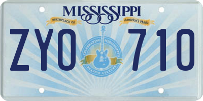 MS license plate ZYO710