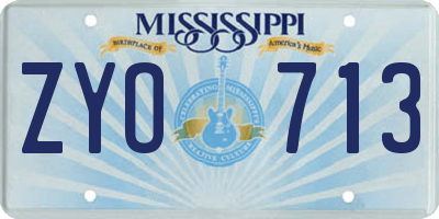 MS license plate ZYO713