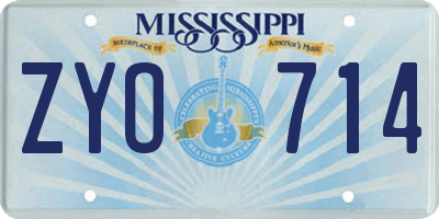 MS license plate ZYO714
