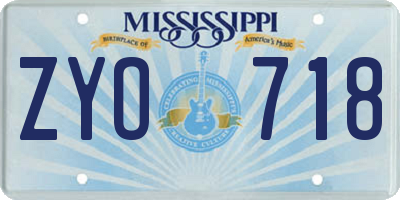 MS license plate ZYO718