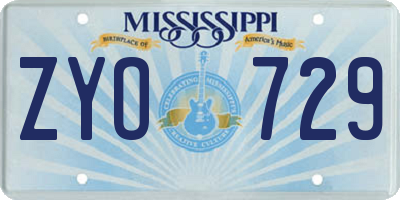 MS license plate ZYO729