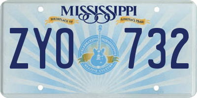 MS license plate ZYO732