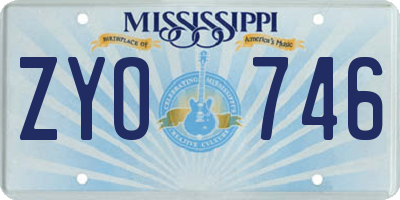 MS license plate ZYO746