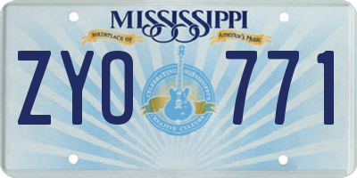 MS license plate ZYO771