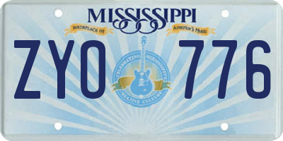 MS license plate ZYO776
