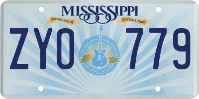MS license plate ZYO779