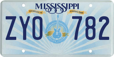 MS license plate ZYO782