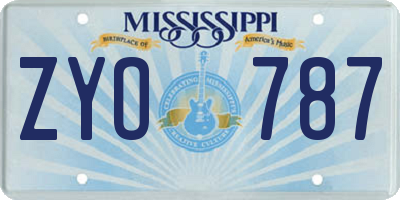 MS license plate ZYO787