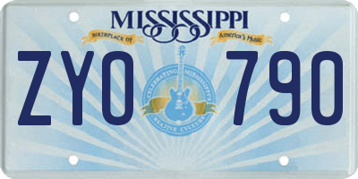 MS license plate ZYO790