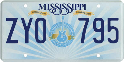MS license plate ZYO795