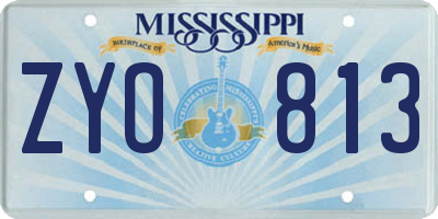 MS license plate ZYO813