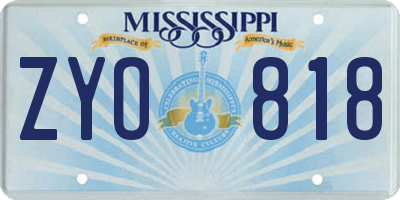 MS license plate ZYO818