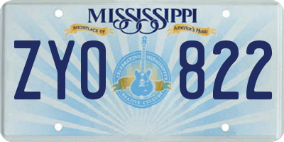 MS license plate ZYO822