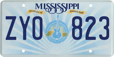 MS license plate ZYO823