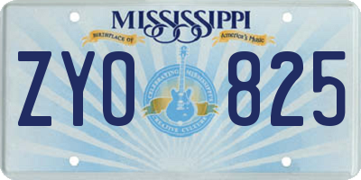 MS license plate ZYO825