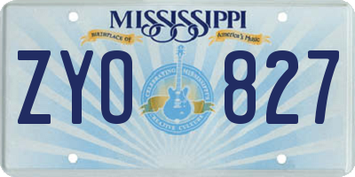 MS license plate ZYO827