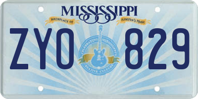 MS license plate ZYO829