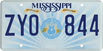 MS license plate ZYO844