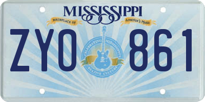 MS license plate ZYO861