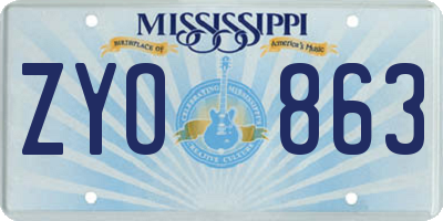 MS license plate ZYO863