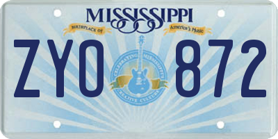 MS license plate ZYO872