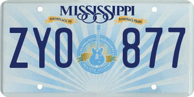 MS license plate ZYO877