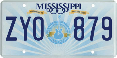 MS license plate ZYO879