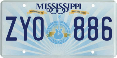 MS license plate ZYO886