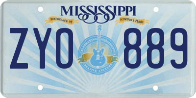 MS license plate ZYO889