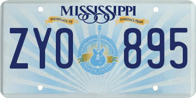 MS license plate ZYO895