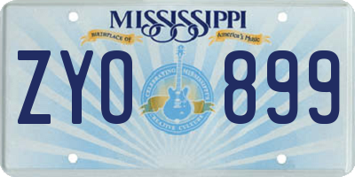 MS license plate ZYO899